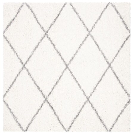 Safavieh 3 x 3 ft. Parma Shag Power Loomed Square Area Rug; Cream & Grey PMA515A-3SQ